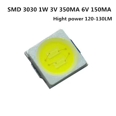 105 шт. светодиодный SMD 3030 чип 1 Вт 3V 6V 350MA 130LM красные, синие, зеленые, белые, теплые женские зимние ботинки мощность Вт Светодиодная лампа шарик светодиодный светильник, излучающая Диодная лампочка