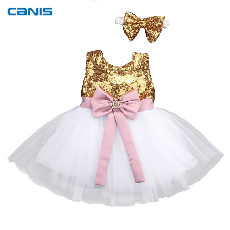 Fashion 2PCS Child Kids Girls One Piece Dress Birthday Wedding Pageant