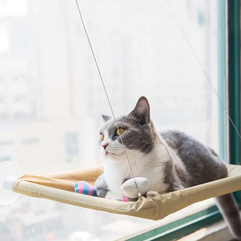 Tenrry Cats Hammock Suction Window Wall Mounted Hanging Bed Kitten Resting Sunny Seat