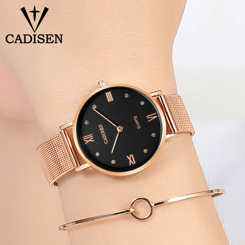 

CADISEN Fashion Women Watch Luxury Brand Diamonds Elegant Dress Wristwatches Analog Quartz Watch Hodinky Clock Relogio Feminino