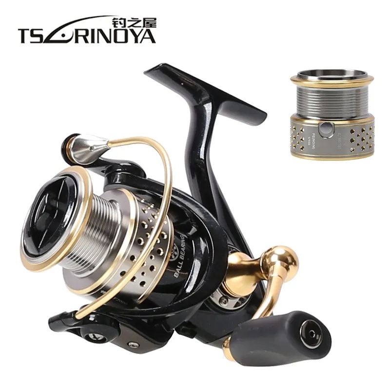 TSURINOYA F2000 الغزل بكرة الصيد مع قطع بكرة 9BB 5.2: 1 المياه المالحة الكارب الصيد الغزل عجلة Carretilhas دي Pescar