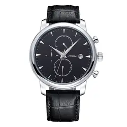 Часы с кожанным ремешком новый бренд Мода Досуг роскошные для мужчин's 2019 Автоматическая Дата непромокаемые кварцевые часы Relogio Masculino