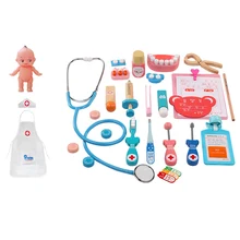 23 шт./компл. дети деревянный игрушечный набор доктора медицинский набор с медсестер Тряпичные куклы головоломка для детей подарок