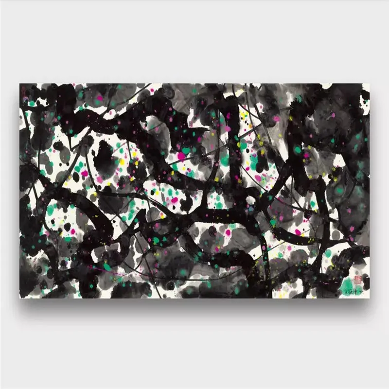 

Merlin black and white lines abstract painting Chinese abstract background wall professional custom mural photo wallpaper