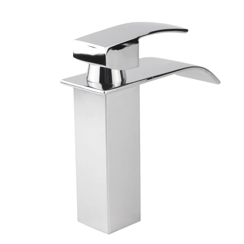 Contemporary Basin Deck Mount Bathroom Toilet Home Kitchen Waterfall Hot And Cold Water Tap Chrome Vessel Sink Faucet 2018 | Обустройство