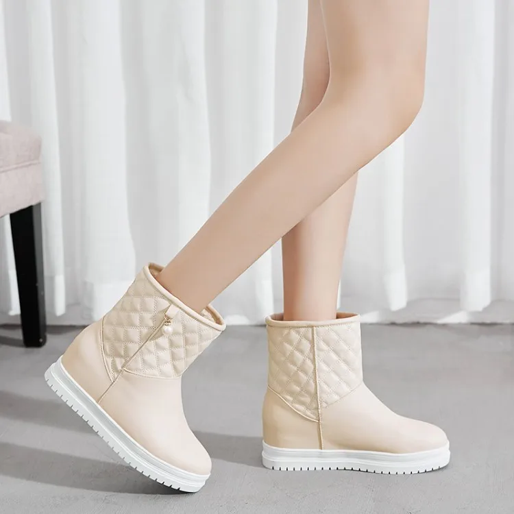 Big Size 9 10 11 12 boots women shoes ankle boots for women ladies boots Pearl pendant sleeve