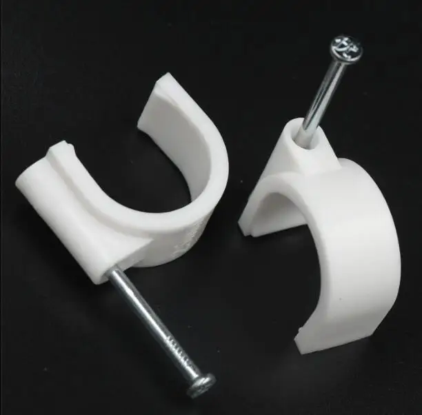 

20PCS 14/16/18/20/22/25MM Circle Path Circle cable clips cable nail wire clips cable clips Round white