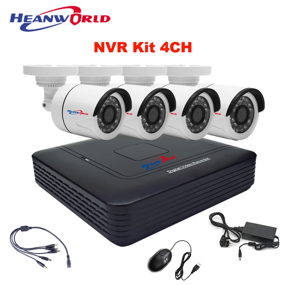 NVR system 4CH Mini IP camera kit outdoor HD network camera 720P