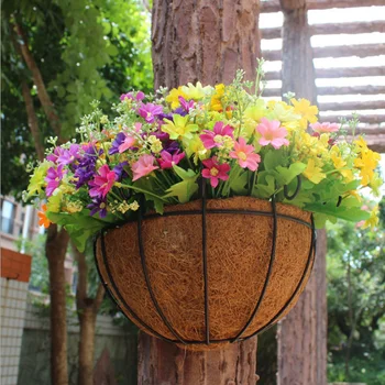 

Half Round Planter Wall Hanging Coconut Indoor Outdoor Flower Pot Basket Yard