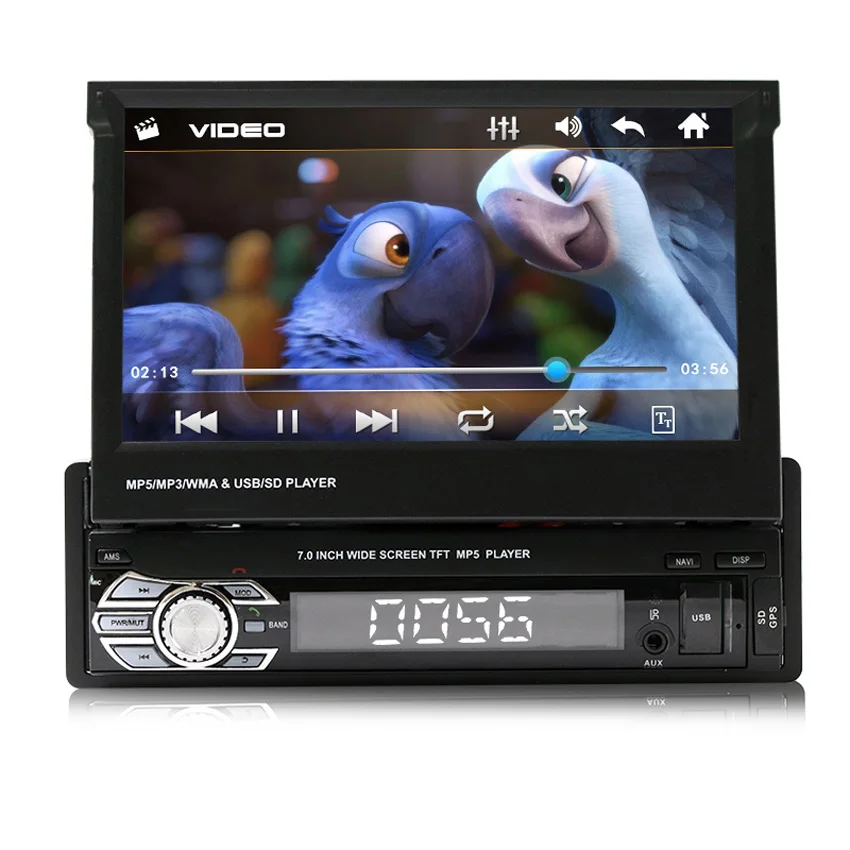 1 DIN стерео радио MP4 gps навигация двойной экран HD 7 дюймов выдвижной сенсорный монитор Bluetooth SD USB зарядное устройство