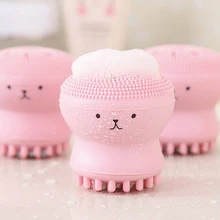 Красота уход за кожей лица инструменты для очистки милый осьминог Медузы Лицевая ГУБКА массажный, отшелушивающий инструмент для мытья лица очищающая щетка