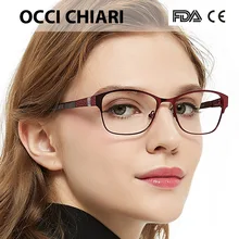 Асферические женские металлические очки, оправа, модные ультралегкие готовые очки для близорукости, стразы, ультралегкие OCCI CHIARI BONEZ