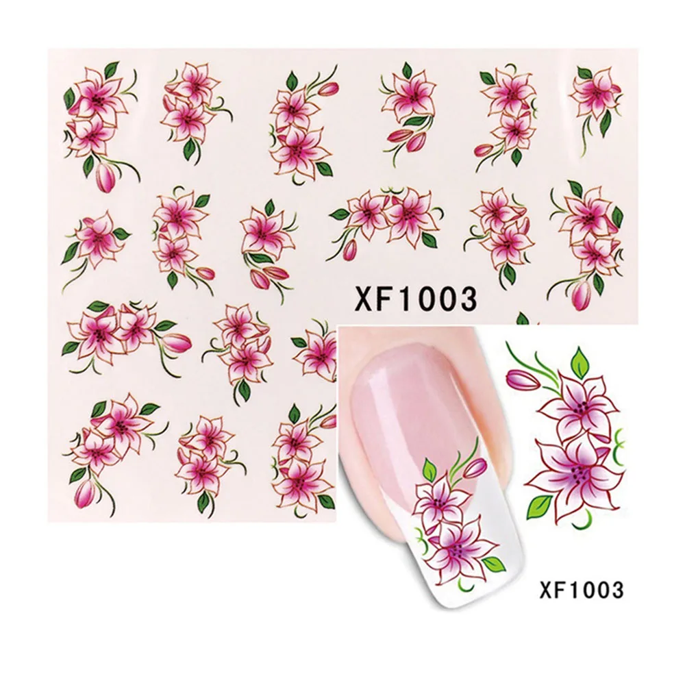 

1 Sheet Watermark Beauty Sexy DIY Nail Art Water Transfer Stickers Flower with Butterfly Tips Decals Nail Tools