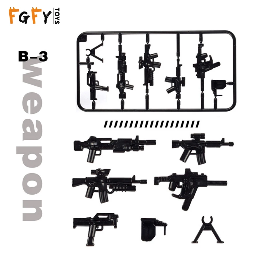 50-100Pcs Gun Weapons Arms Military Series Police Army Soldiers Building Blocks Compatible LegoING Weapon Pack Toy Figures Knife