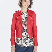 Новые модные пальто красного цвета Новые Модные куртка-бомбер Кожаные Мотоциклетные Куртки женщин 2 цвета брендовая Куртка jaqueta couro