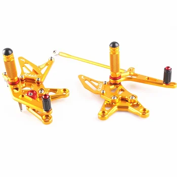 

CNC Adjustable Rearset Foot Pegs Footrest Pedal For Kawasaki Ninja ZX6R 2009 2010 2011 2012 Gold