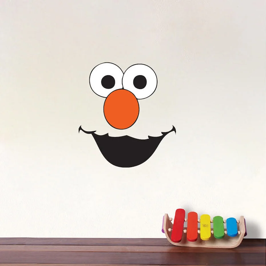 Lucu Elmo Wajah Warna Dekorasi Dinding Stiker Untuk Kamar Anak Anak