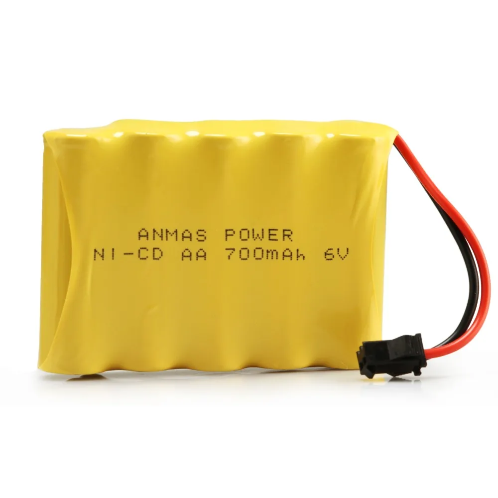 1/2/4 шт 6 V anmas Power 700 mAh Ni-Cd SM 2Pin штекер Перезаряжаемые батареи AA Ni-CD Батарея для игрушечного автомобиля/лодка