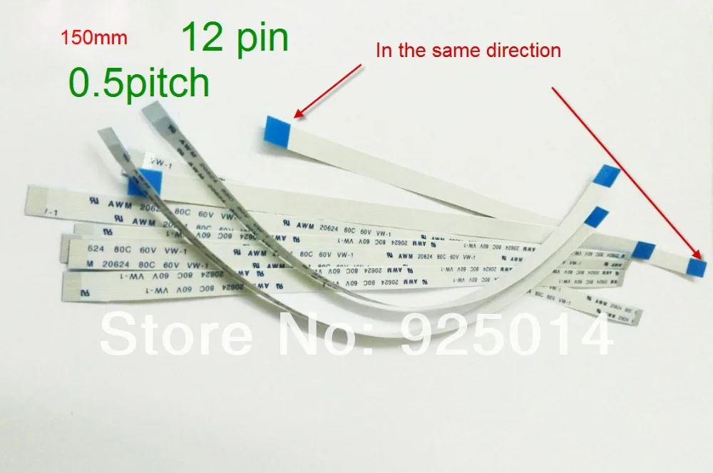 

100pcs Same direction AWM 20624 hight quality 100pcs 150mm 12 pin 0.5mm pitch Power Button Ribbon Cable Wiring for DV9000 DV6000