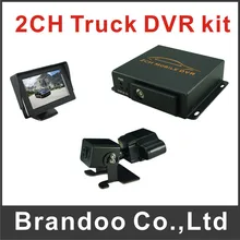 1pcs dual lens car camera+1pcs 4.3inch monitor for 2CH CAR DVR kit