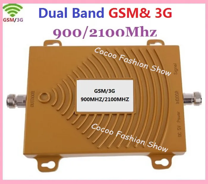 

Dual Band 65dbi Mobile Cell Phone Signal GSM 3G Repeater, Celular Signal 3G GSM Booster WCDMA 900/2100MHZ Amplifier+Power Charge