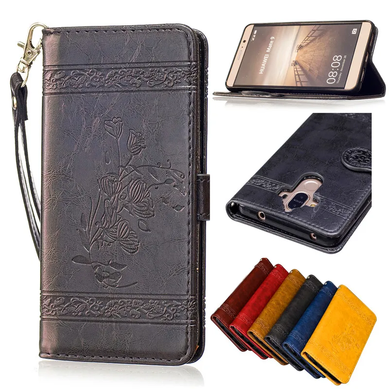 

Huawei Mate9 Case Premium Retro PU Leather Wallet Flip Leather Case Cover for Huawei Mate 9 Mate9 5.9" Phone Shell Leather Cover