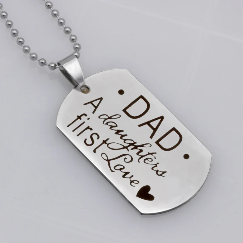 Personalized DAD a daughter is first love stainless steel jewelry