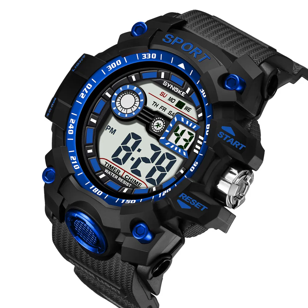 SYNOKE спортивные часы для мужчин хронограф светодиодный цифровые электронные наручные часы Роскошные мужские спортивные часы водонепроницаемые мужские часы