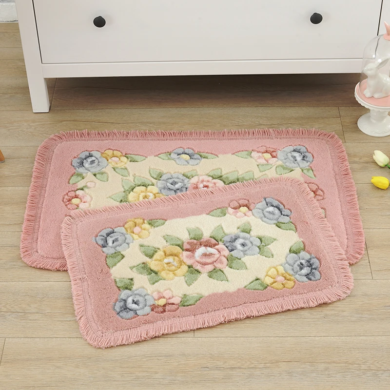 romantico fiore di stampa tappeto tappeto bagno stuoie 1 pz pvc fondo antiscivolo tappetino da