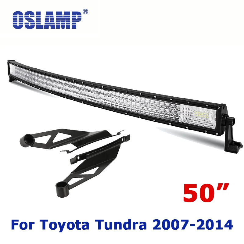 

Oslamp For Toyota Tundra Refitment 50" Curved Driving LED Light Bar Sets OffRoad Driving Work LED Bar with Roof Mounting Bracket