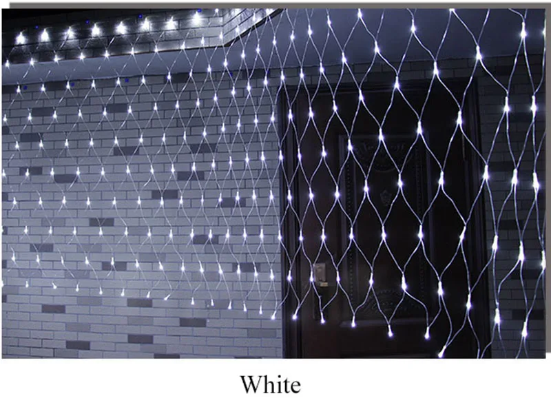 Szvfun 2 м X 2 м сетчатая гирлянда светодиодная гирлянда для улицы 220 в EU Flasher Guirlande Lumineuse светодиодная гирлянда для украшения свадьбы - Испускаемый цвет: White