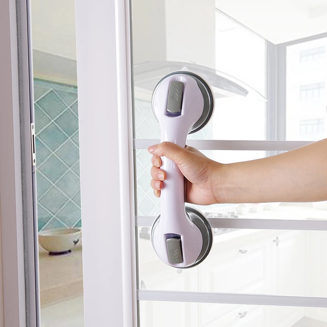 Suction Cup Handle Grab Bar for elderly Safety Bath Shower Tub Bathroom Shower Grab Non-slip Handle Rail Grip Bathroom Supplies