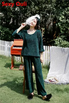 

s Women Pajama Sets Winter Thicken Flannel Sleepwears 2 pieces set Tops Pants Sleepwear Homewear Pijama