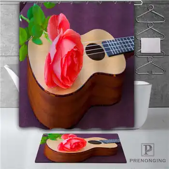 

Custom Guitar Rose (1) Waterproof Shower Curtain Doormat Home Bath Bathroom Polyester Fabric Multi Sizes#18-10-18-(2)-29