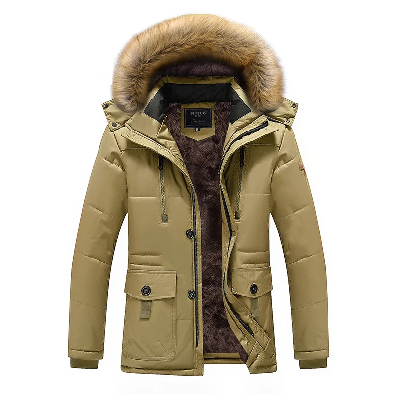 

2018 Down Jacket Winter Men Parkas Cotton-padded Jackets Men Casual Fur collar Down Jacket Thicken Coats OverCoat Warm Clothing