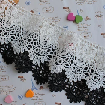 

13Yards Black White Lace Trim Applique Polyester Embroidered Lace Ribbon Lace Fabric Sewing Accessories For DIY Craft Supplies