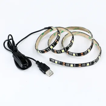 

1pc 5V 5050 USB LED Strip Light Waterproof HDTV TV Backlighting Bias Lighting Home DIY 27 Led Strip Light Decor Lamp