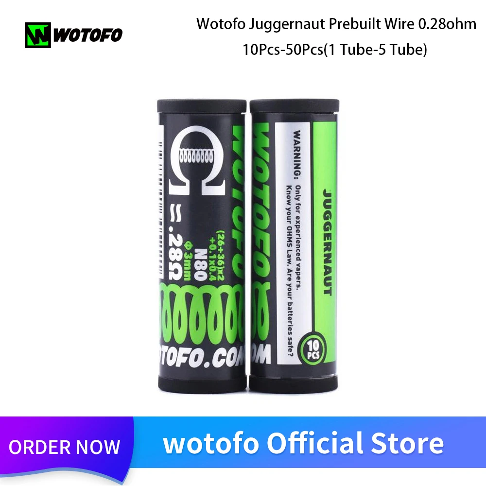 

10pcs -50Pcs Wotofo Juggernaut Prebuilt Wire 0.1 x 0.4 0.28ohm Coil Mesh Core Head Coils For Wotofo RDA Vape Tank Accessories