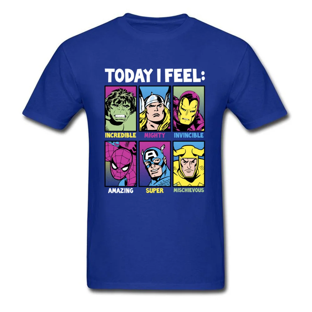 Today I Feel Marvel Heroes, футболка, мужские футболки, Классические комиксы, одежда, Железный человек, топ, черные футболки размера плюс, футболка для дня отцов