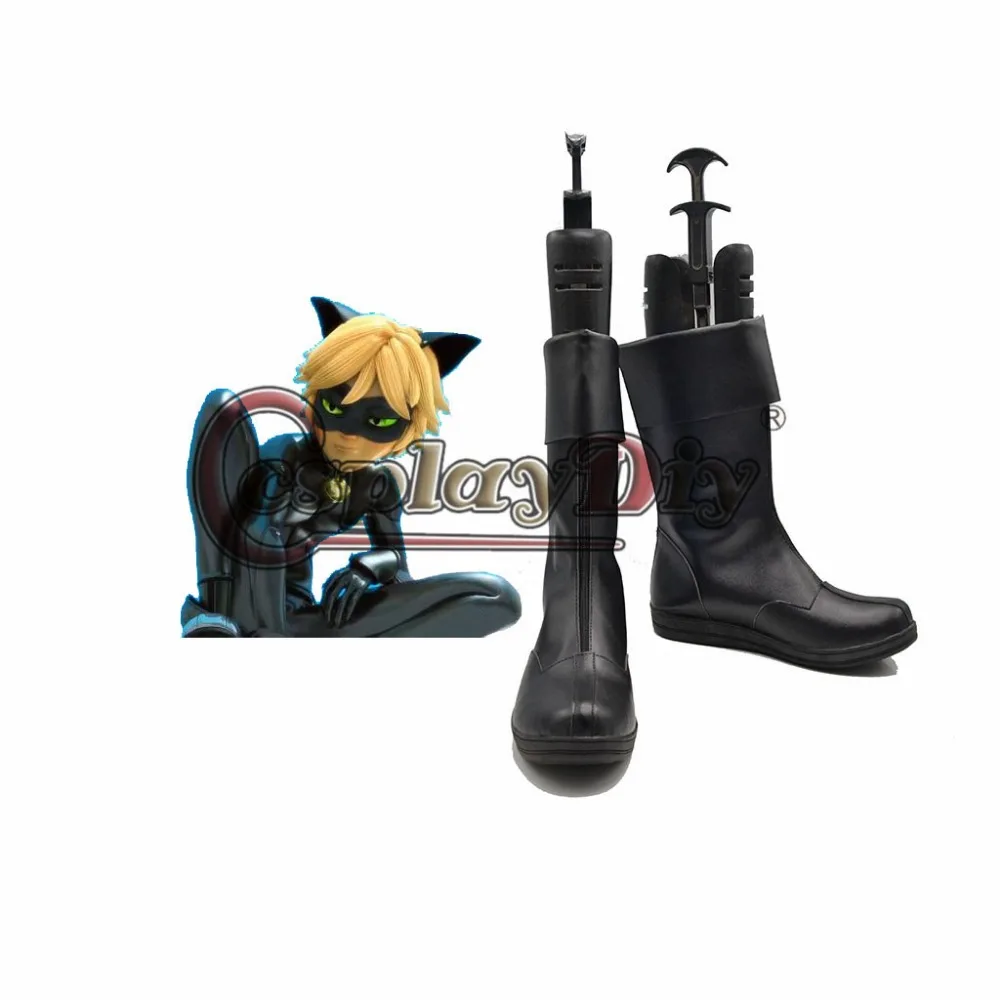 Miraculous Ladybug Adrien Cat Noir Shoes Adult Men PU Casual Basic Short Flat Boots Halloween Carnival
