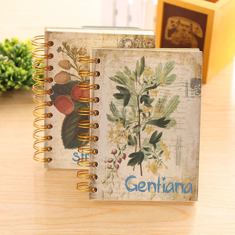 

A6 Cute Kawaii Flower Notebook Journal Vintage Coin Sketch Book Diary For Writing Korean Stationery Student 2068