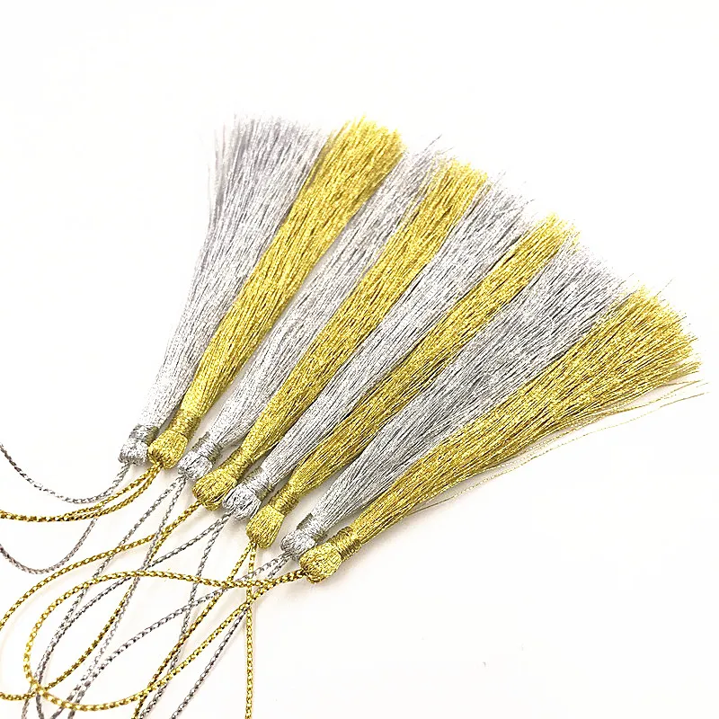 buy 50 Pcs Gold and Silver DIY Silk Tassels Pendant Jewelry Curtain Clothing Decorative Accessories Key Bag Hanger Craft Tassels