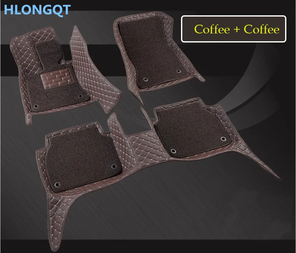 

HLONGQT Auto Floor Mats For Mazda 3 Axela 2014.2015.2016 Foot Step Mat High Quality Embroidery Leather Wire coil 2 Layer
