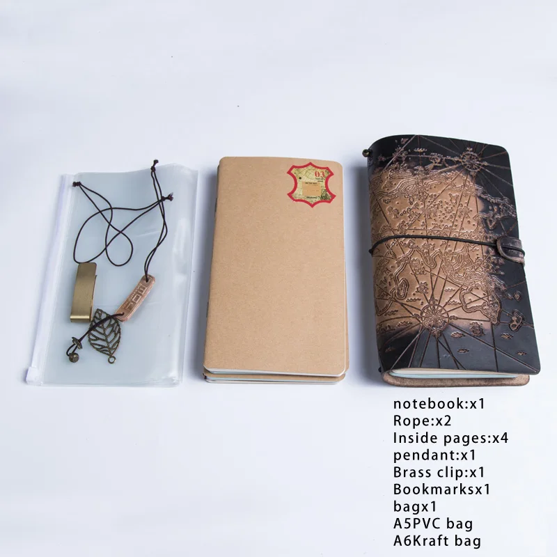 

100% Genuine CowLeather Creative world map Cover Retro Notebook Diary Journal Vintage Handmade Travel Note Book Pocket Planner