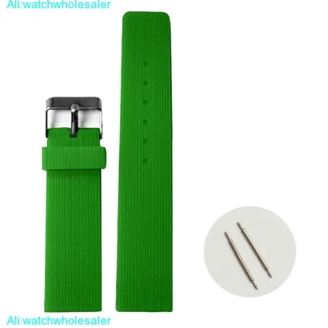 22mm Forrest Green Silicone Jelly Rubber Ladies Men Watch Band Strap WB1071M22JB