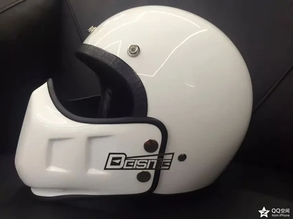 Мужской мотоциклетный шлем полный шлем призрак мотоциклетный шлем - Цвет: White