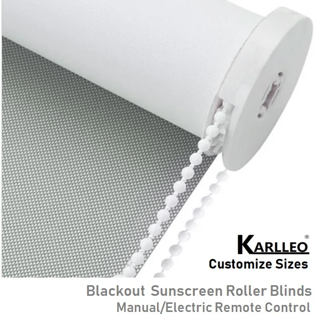 

North America Blackout Sunscren Roller Blinds Curtain Manual/Motorized Remote Control Customize Size