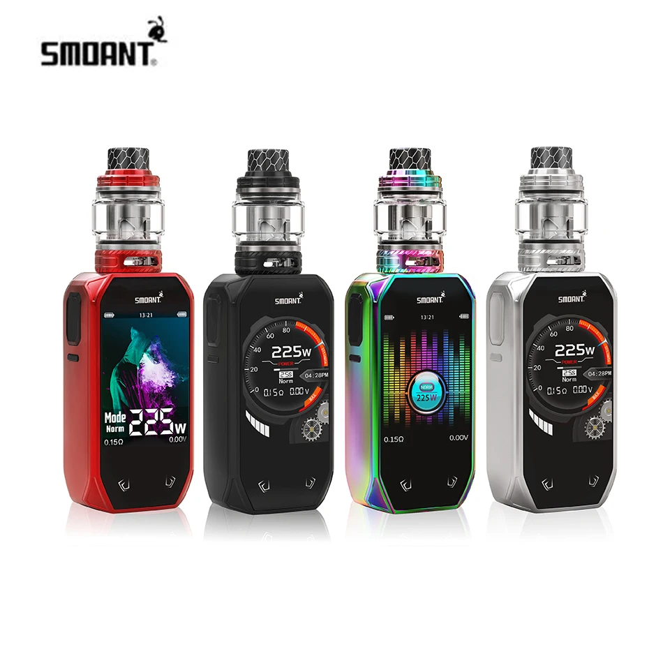 

Original Electronic Cigarette Smoant Naboo 225w vape kit dual 18650 battery smoant vape mod 4.0ml tank 24inch screen vaporizer