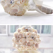 Потрясающие Свадебные цветы белые свадебные букеты искусственная роза букет