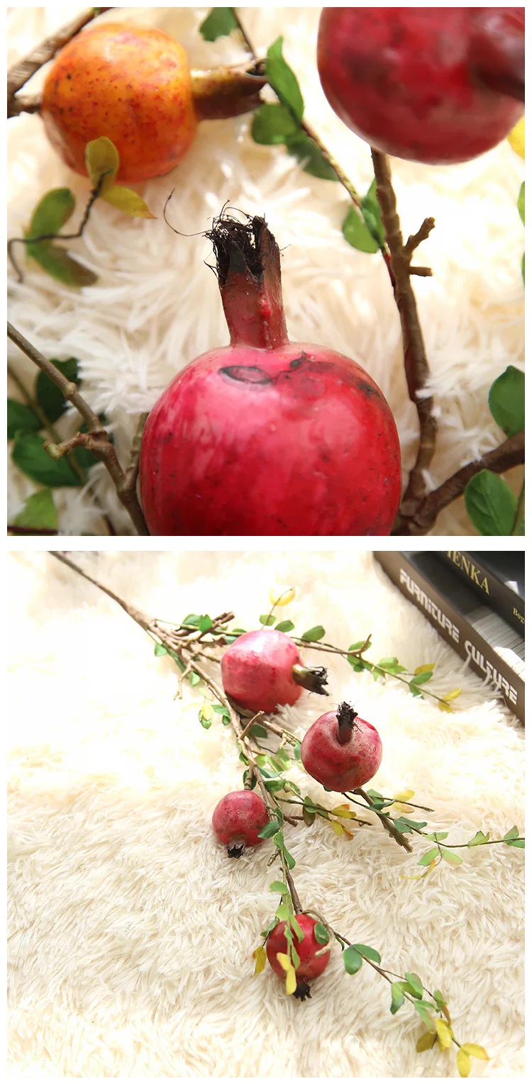 Artificial pomegranate Plastic Fruit Branch Artificial Plant Flowers for Wedding Home Garden Decoration (22)